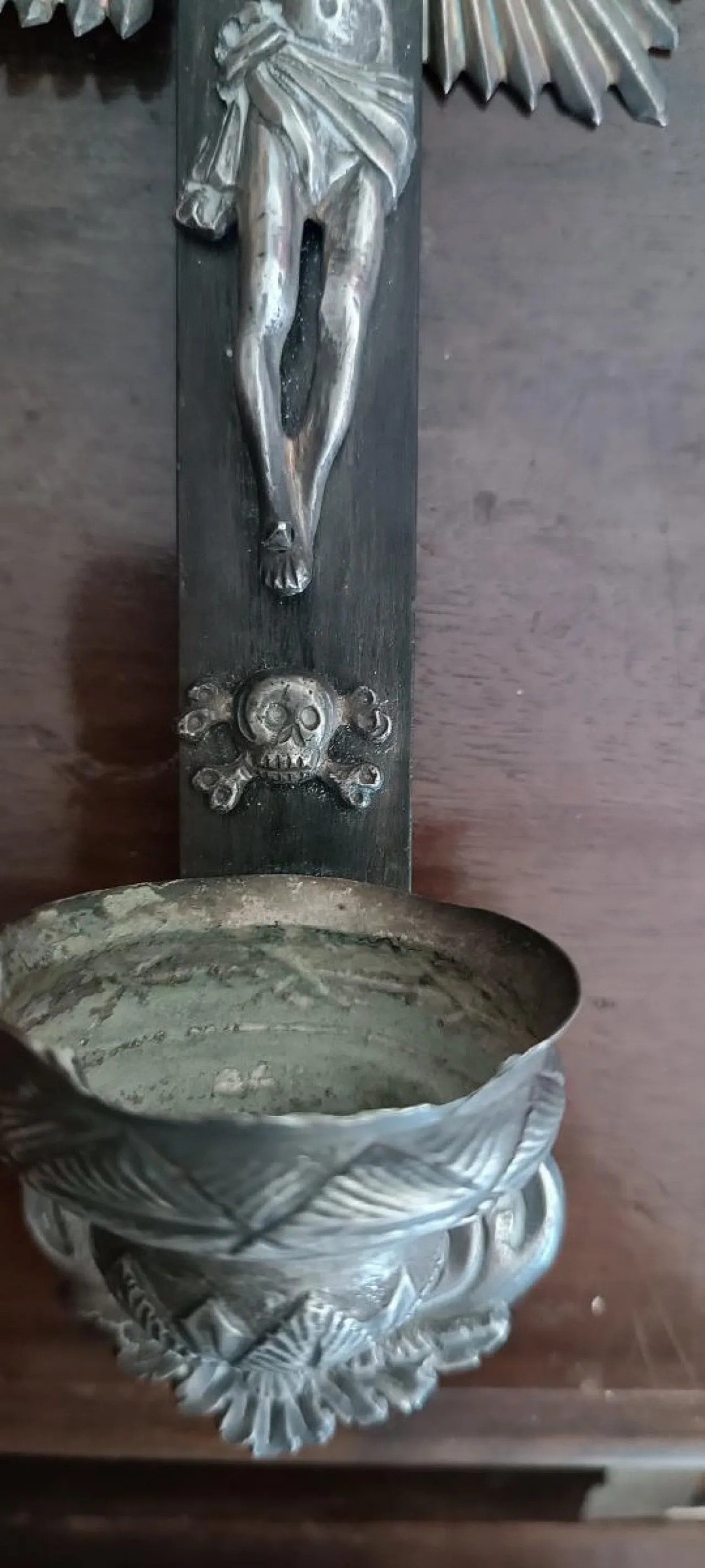 Silver wall crucifix, 19th century 8