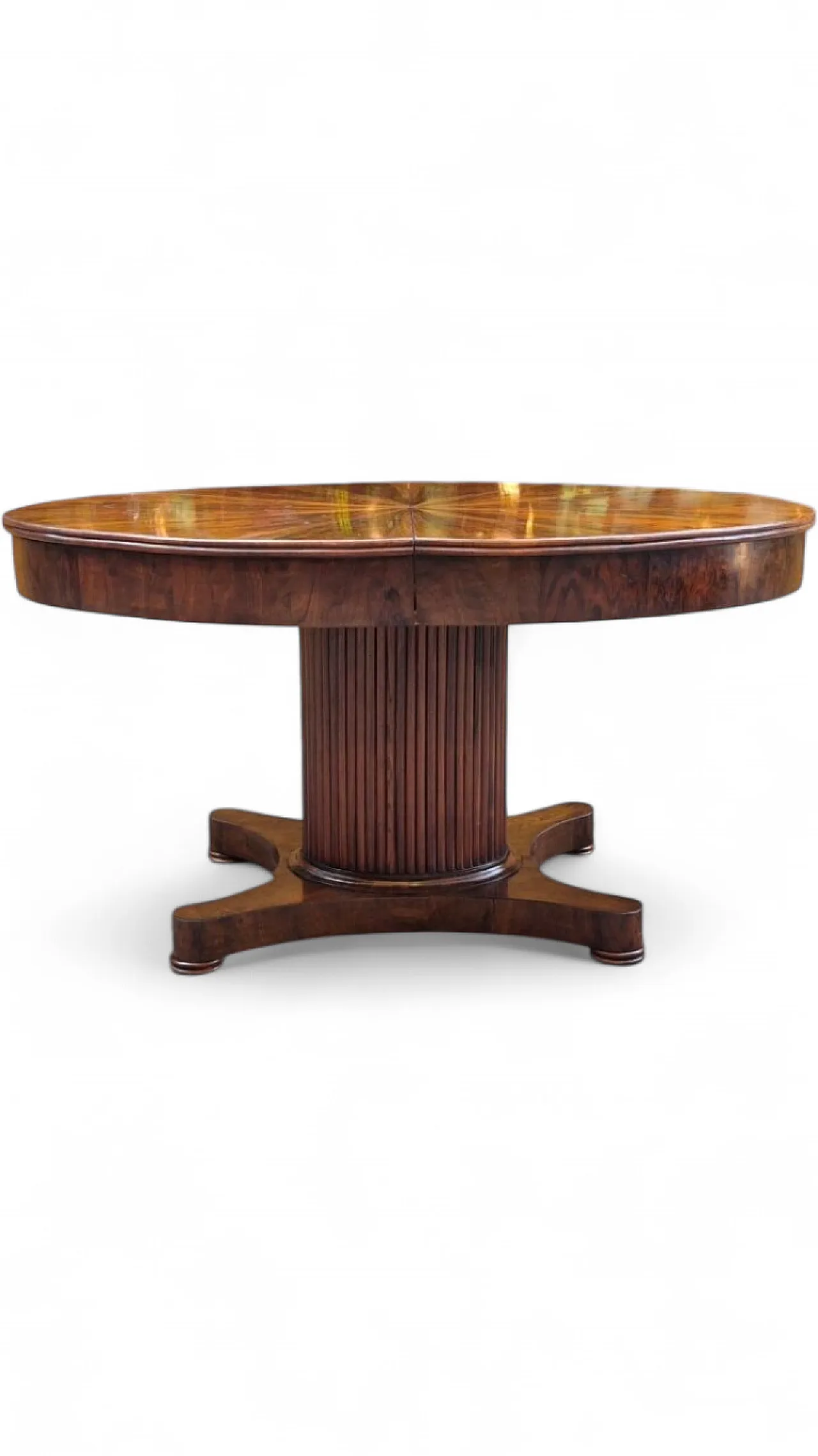 Empire oval table veneered in walnut, early 19th century 10