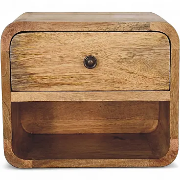 Mini oak-ish floating open bedside, 2000s