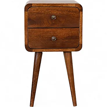 Mini chestnut curved bedside, 2000s