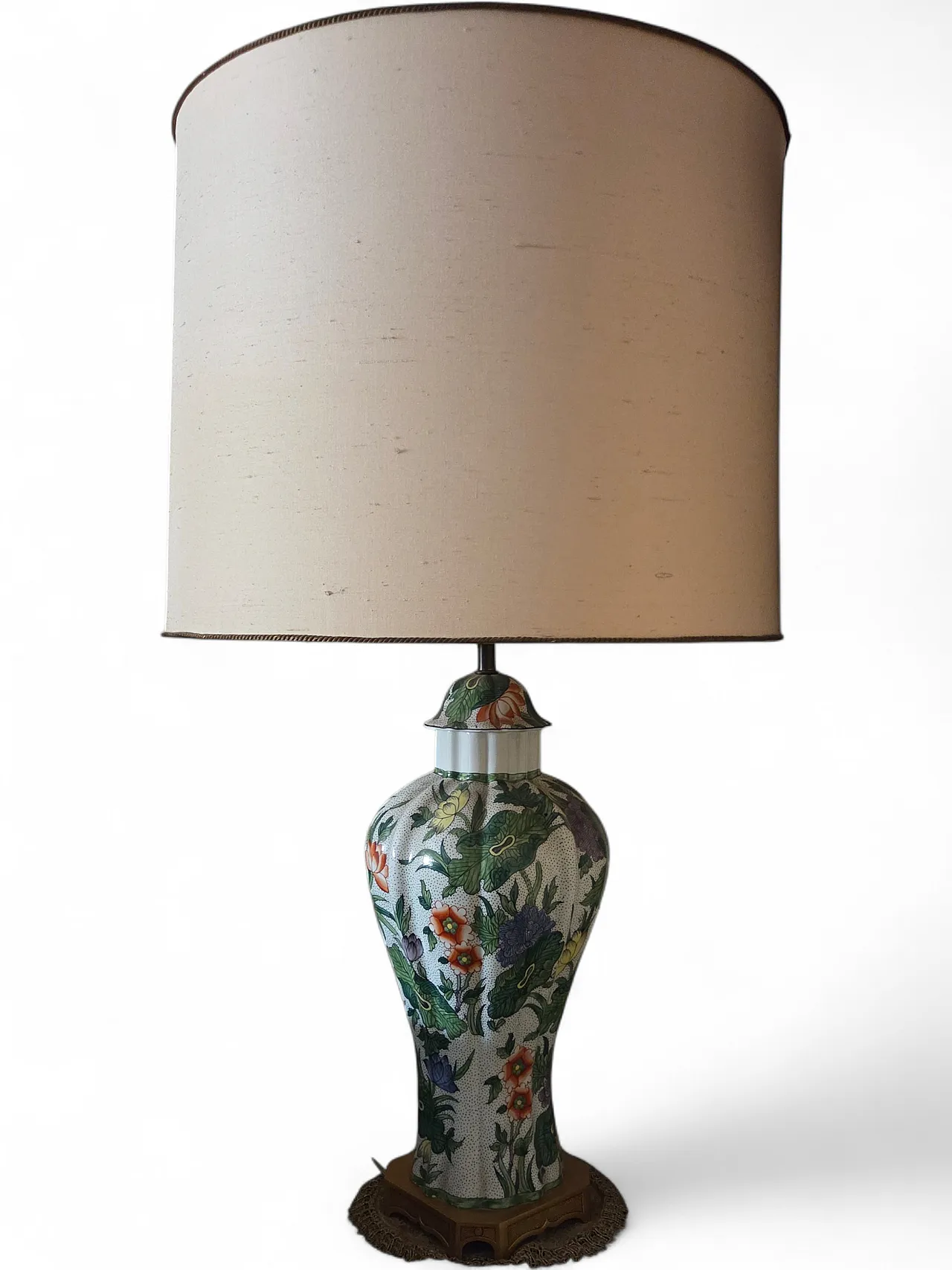 Desk lamp in ceramic and fabric, late 20th century 6