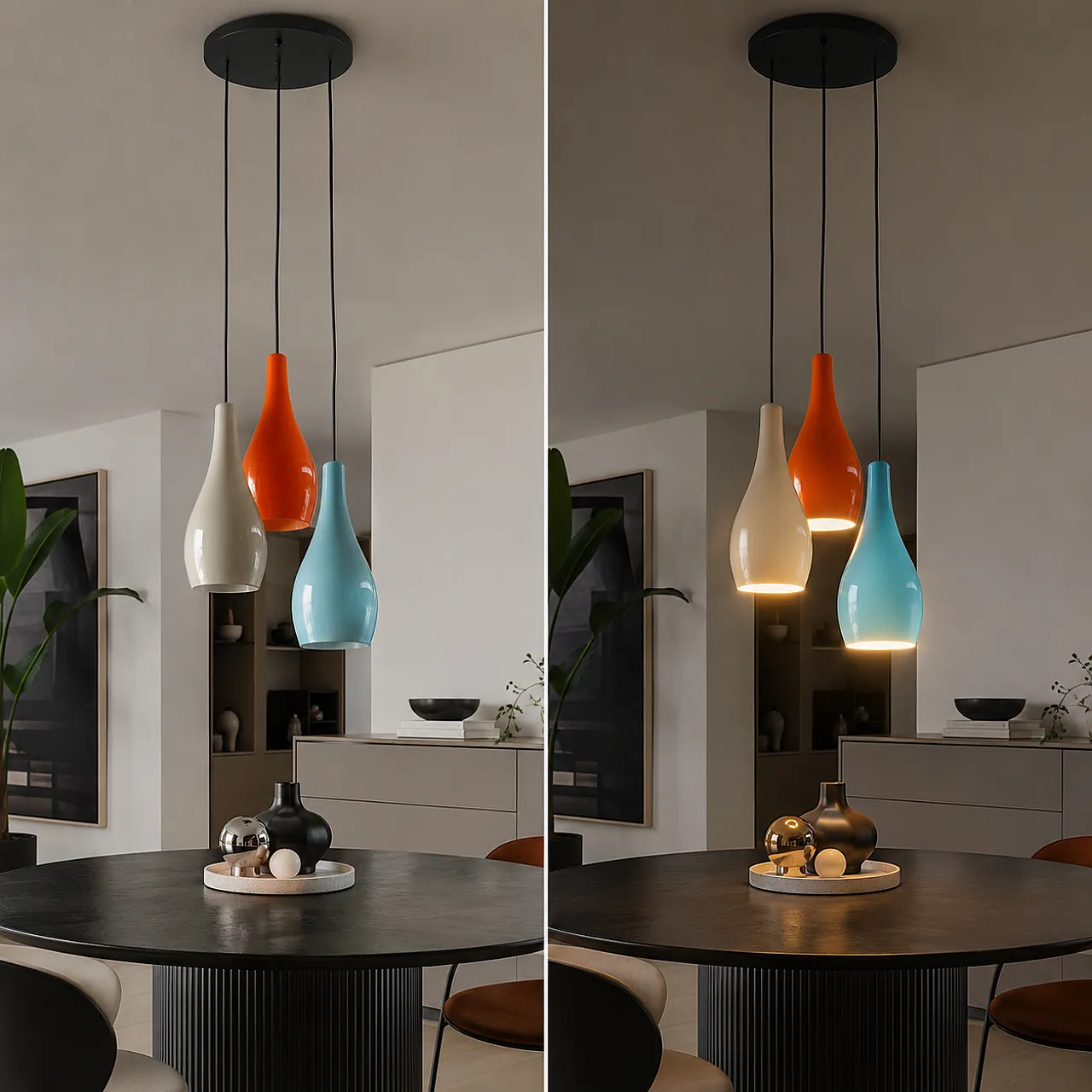 3 light incamiciato opaline glass chandelier, 1960s 5