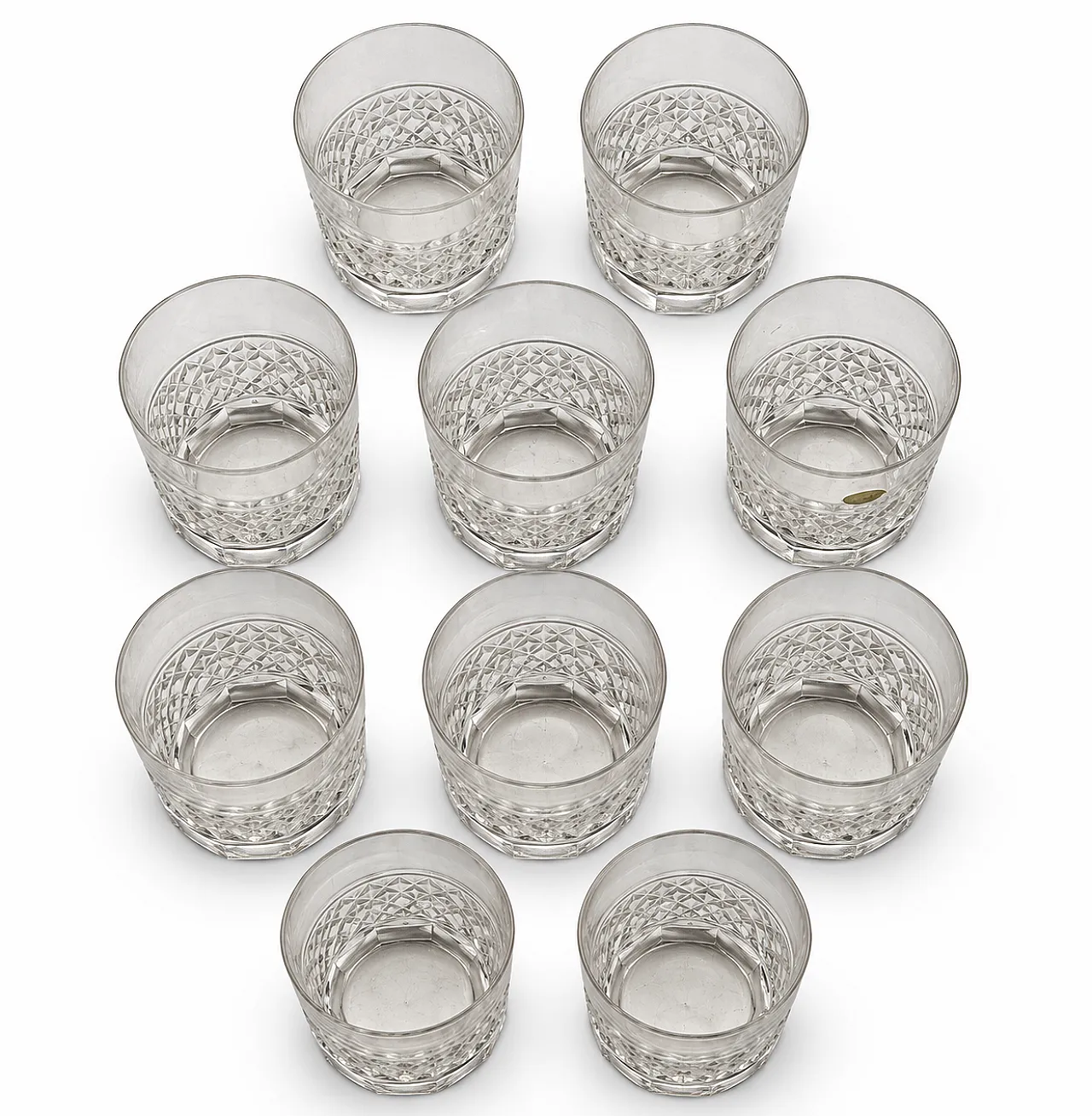 Set of 10 Theresienthal Crystal Whiskey Glasses 1