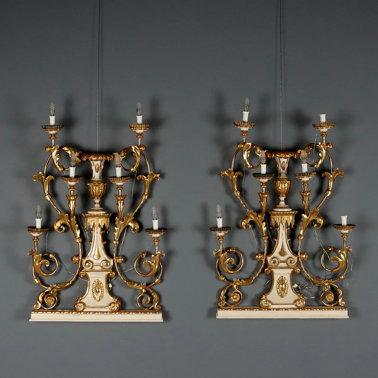 Pair of wall torch holders, 19th century 1