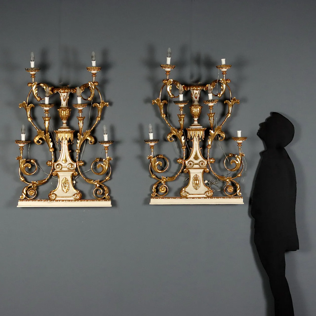 Pair of wall torch holders, 19th century 2