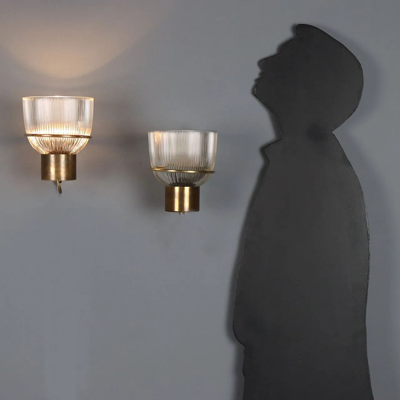 Pair of wall lamps in the style of Ignazio Gardella, mid-20th century 2