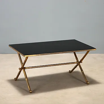 Coffee table with brass base, mid-20th century