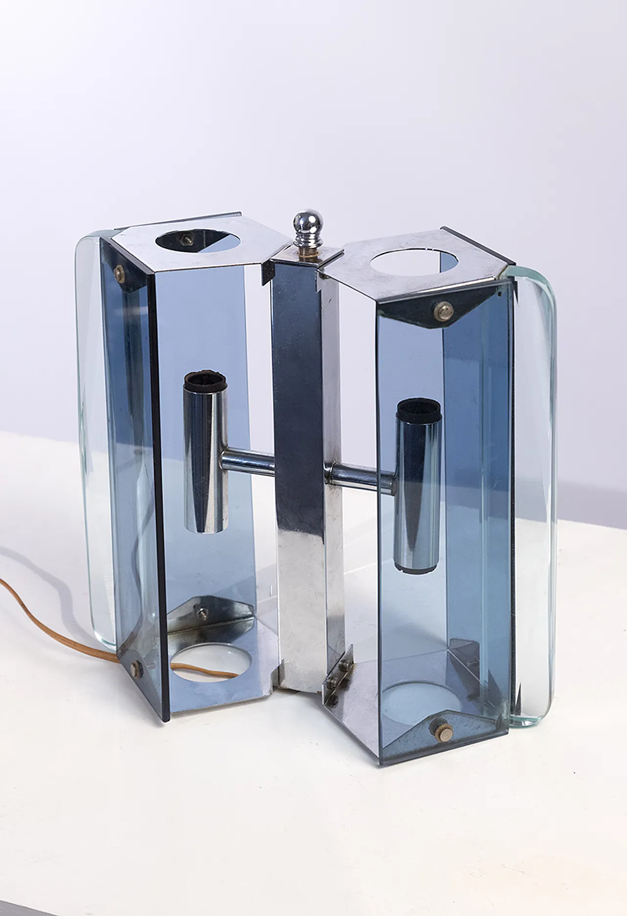 Blue glass wall lamp Veca Style, 70s 3