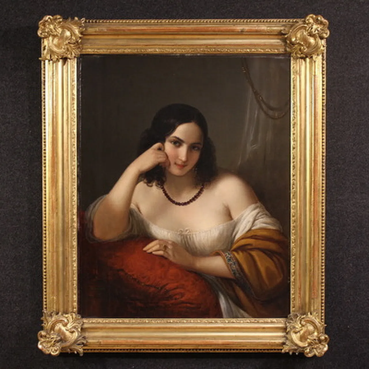 N. Schiavoni, Portrait of a lady, oil signed and dated 1842 1