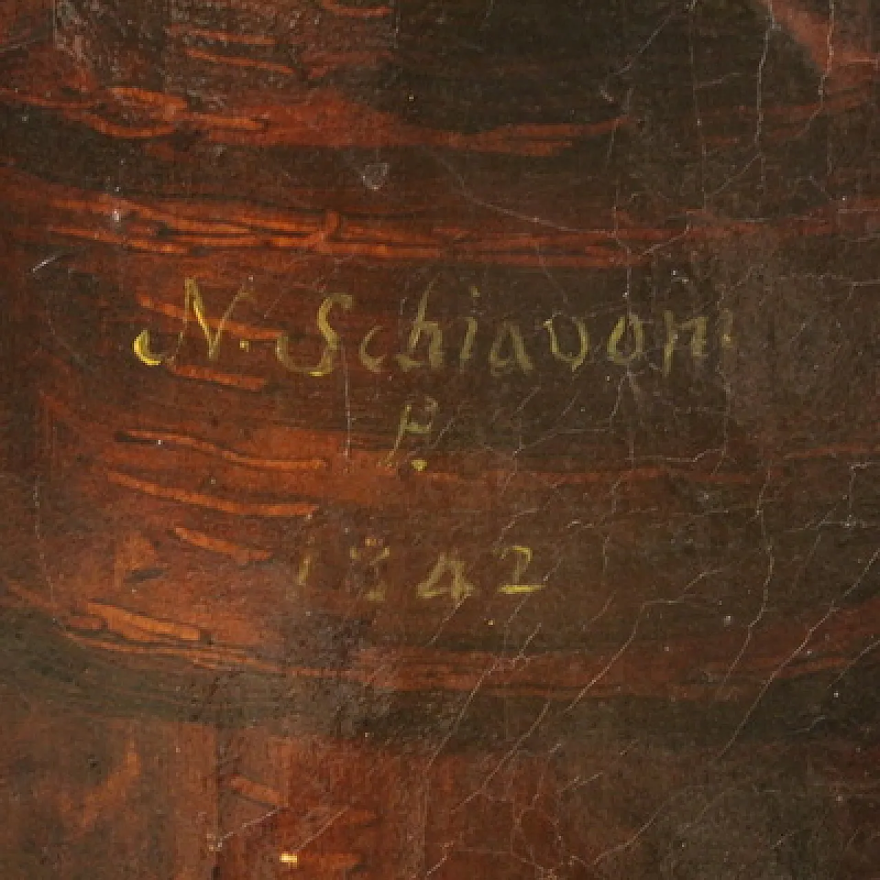 N. Schiavoni, Portrait of a lady, oil signed and dated 1842 3