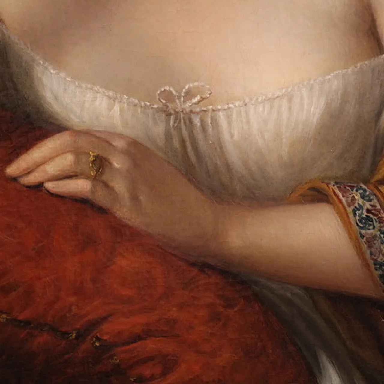 N. Schiavoni, Portrait of a lady, oil signed and dated 1842 7