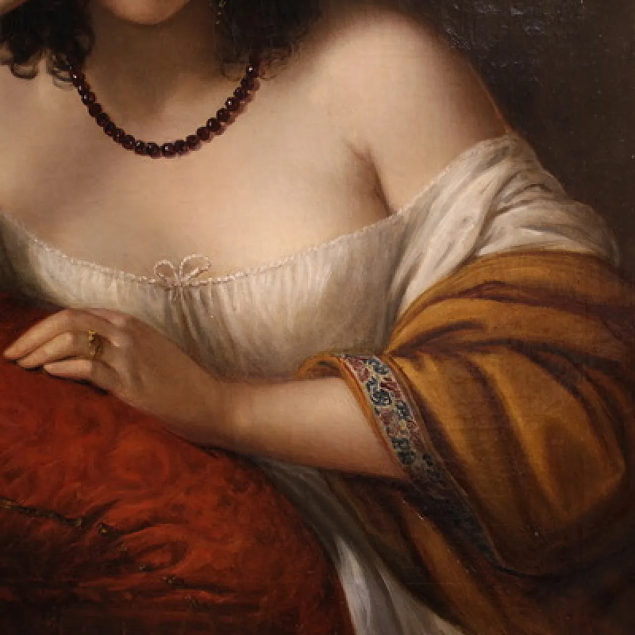 N. Schiavoni, Portrait of a lady, oil signed and dated 1842 9