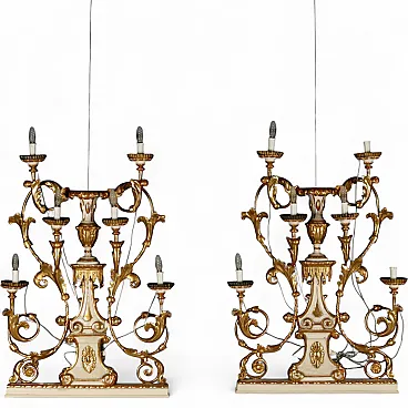 Pair of wall torch holders, 19th century
