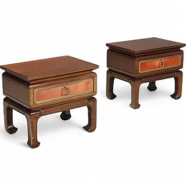 Lotus Flower bedside tables by Luciano Frigerio, 1970s