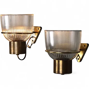 Pair of wall lamps in the style of Ignazio Gardella, mid-20th century