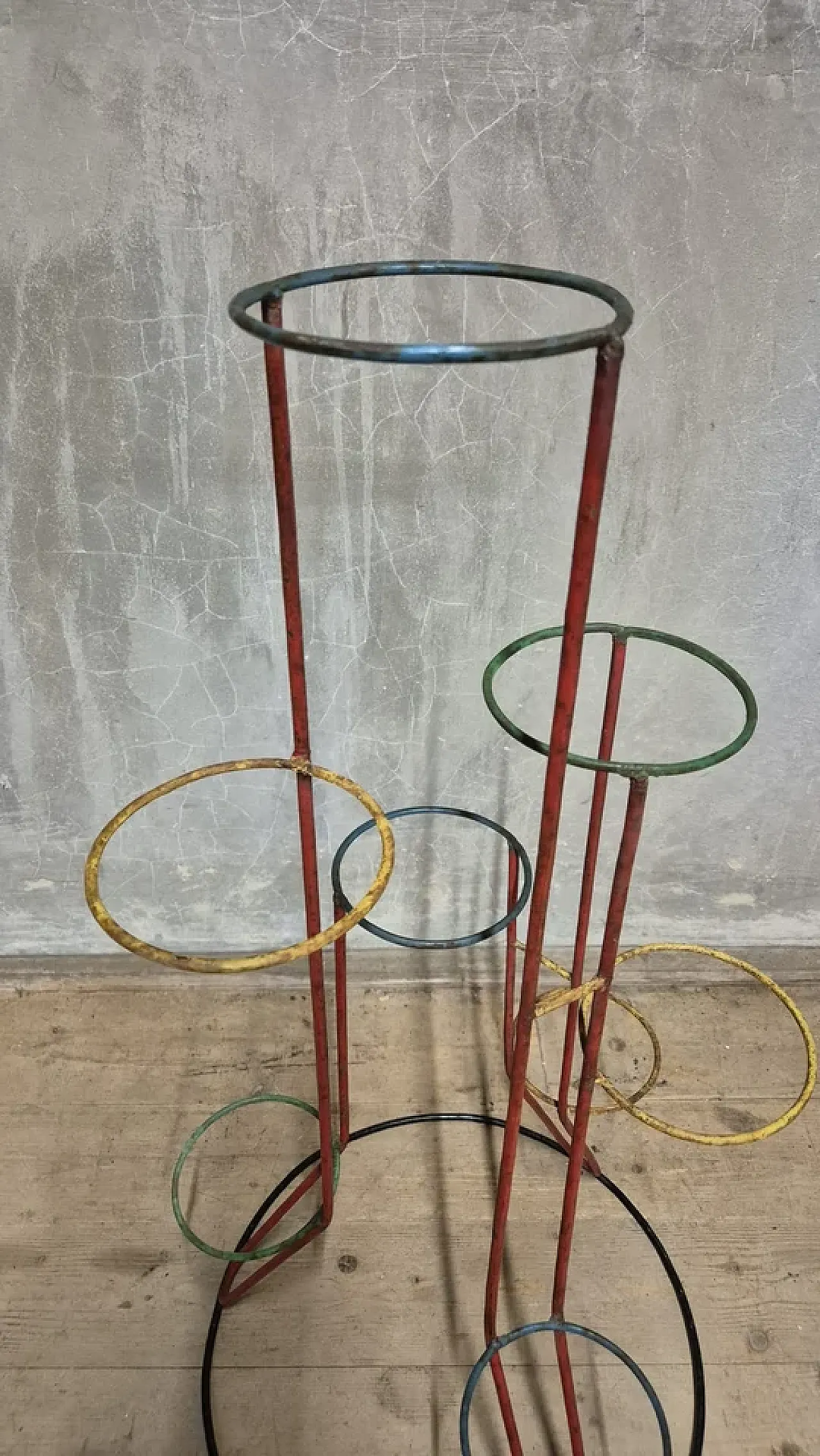 Portafiori multilivello, metallo verniciato, metà '900 4