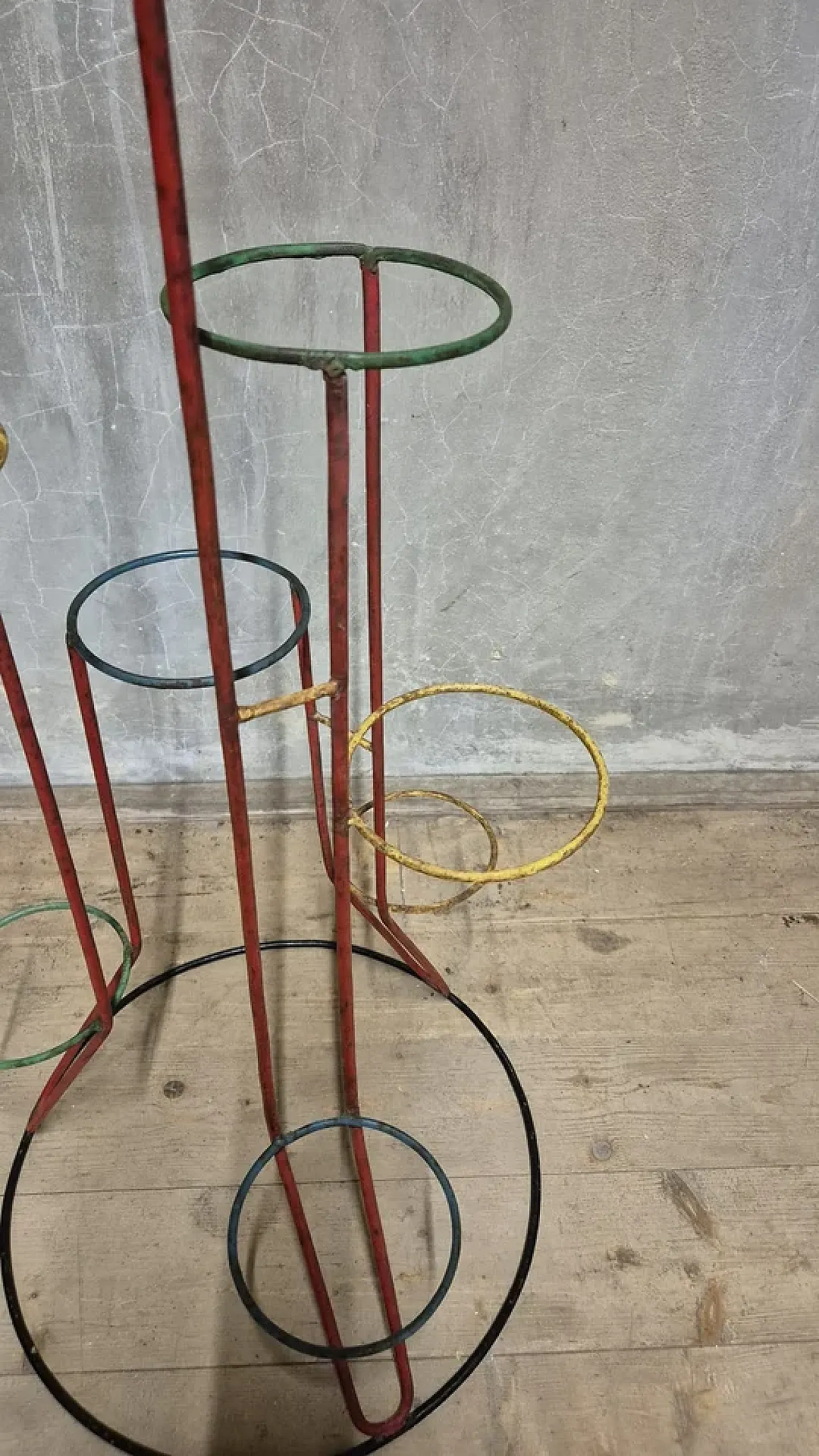 Portafiori multilivello, metallo verniciato, metà '900 6