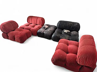 Modular lounge armchairs and poufs, 1970s
