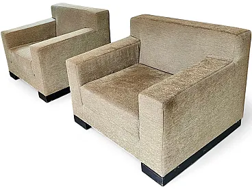 4 Poltrone lounge geometriche Armani/Casa, anni 2000