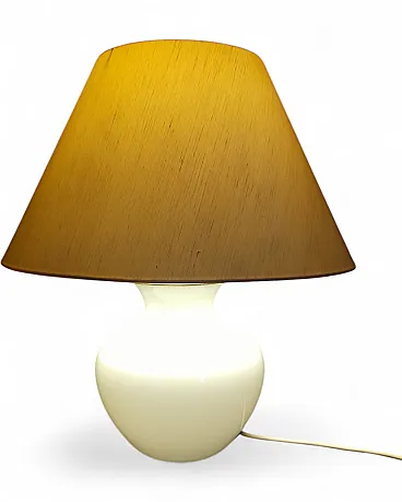 Lampada da tavolo classica Ve Art in vetro opalino bianco, anni '80