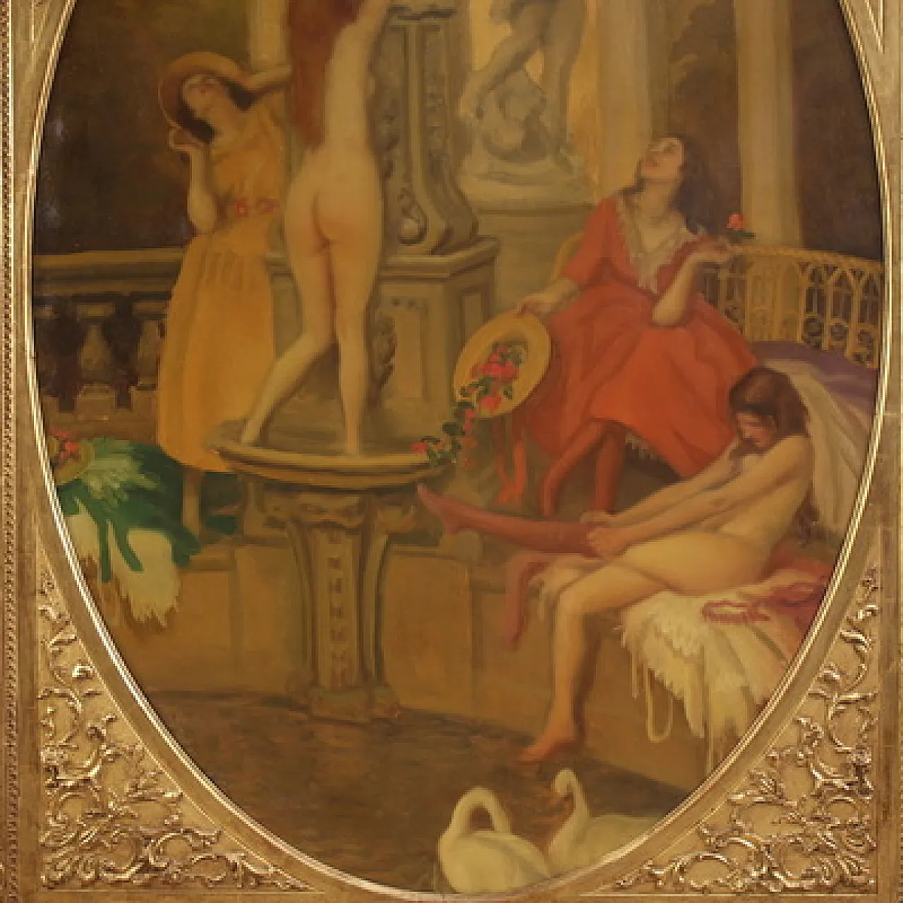 Dipinto attribuito ad Alfredo Protti, I Cigni, '900 2