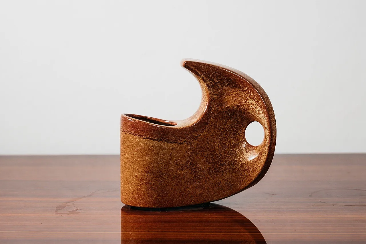 Model 977 Glazed Ceramic Vase by Roberto Rigon for Bertoncello, 1970s 10