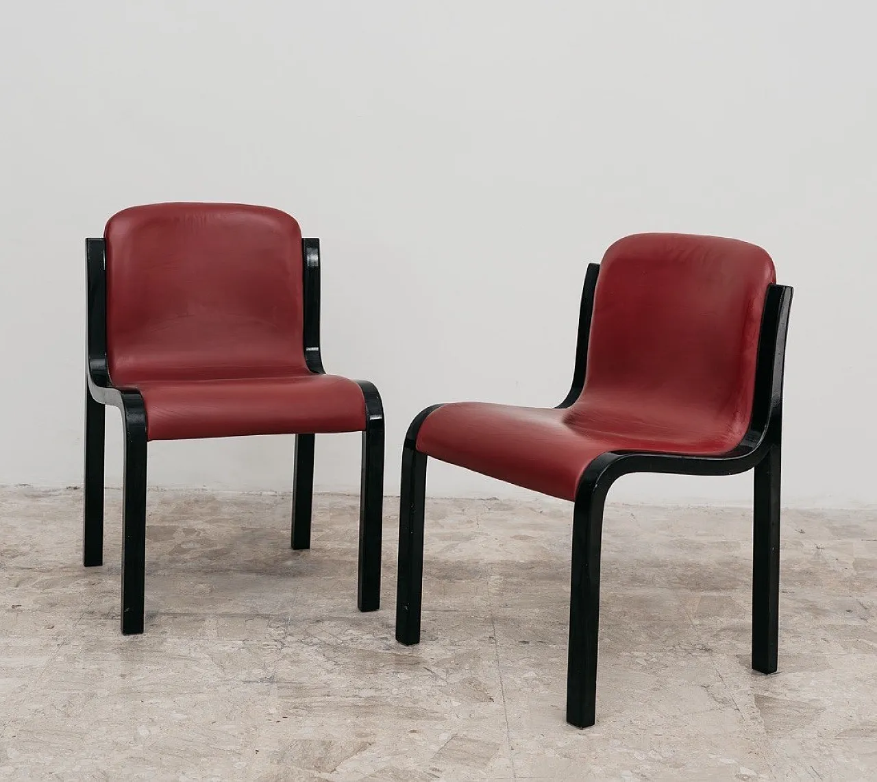 Pair of 'Mito' Model Chairs by Carlo Bartoli for Tisettanta, 1970s 3