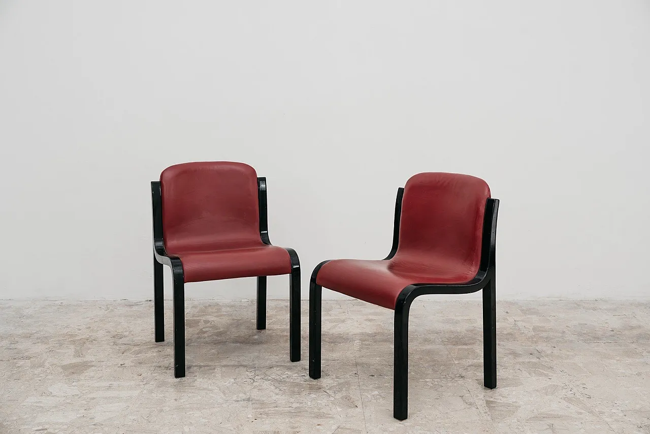 Pair of 'Mito' Model Chairs by Carlo Bartoli for Tisettanta, 1970s 4