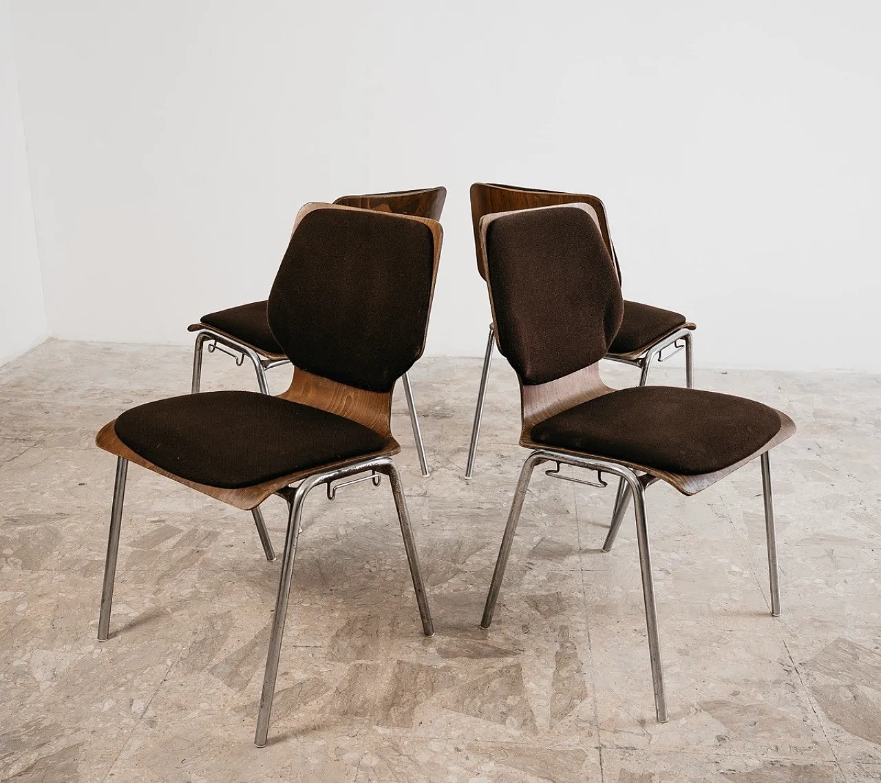 4 Chairs Carlo Ratti Style, 1970s 1
