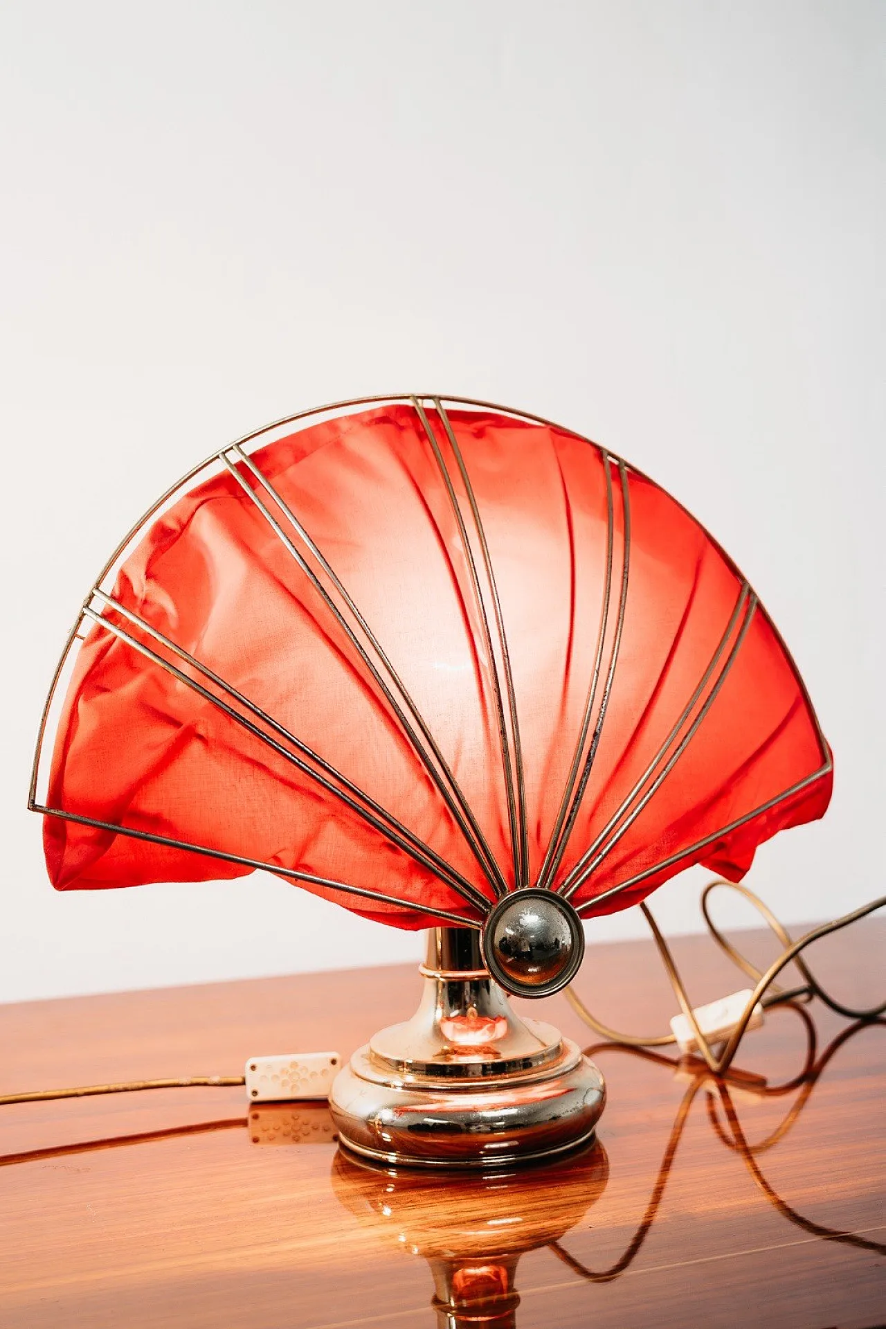 Pair of Hollywood Regency Brass Fan Table Lamps, 1970s 13