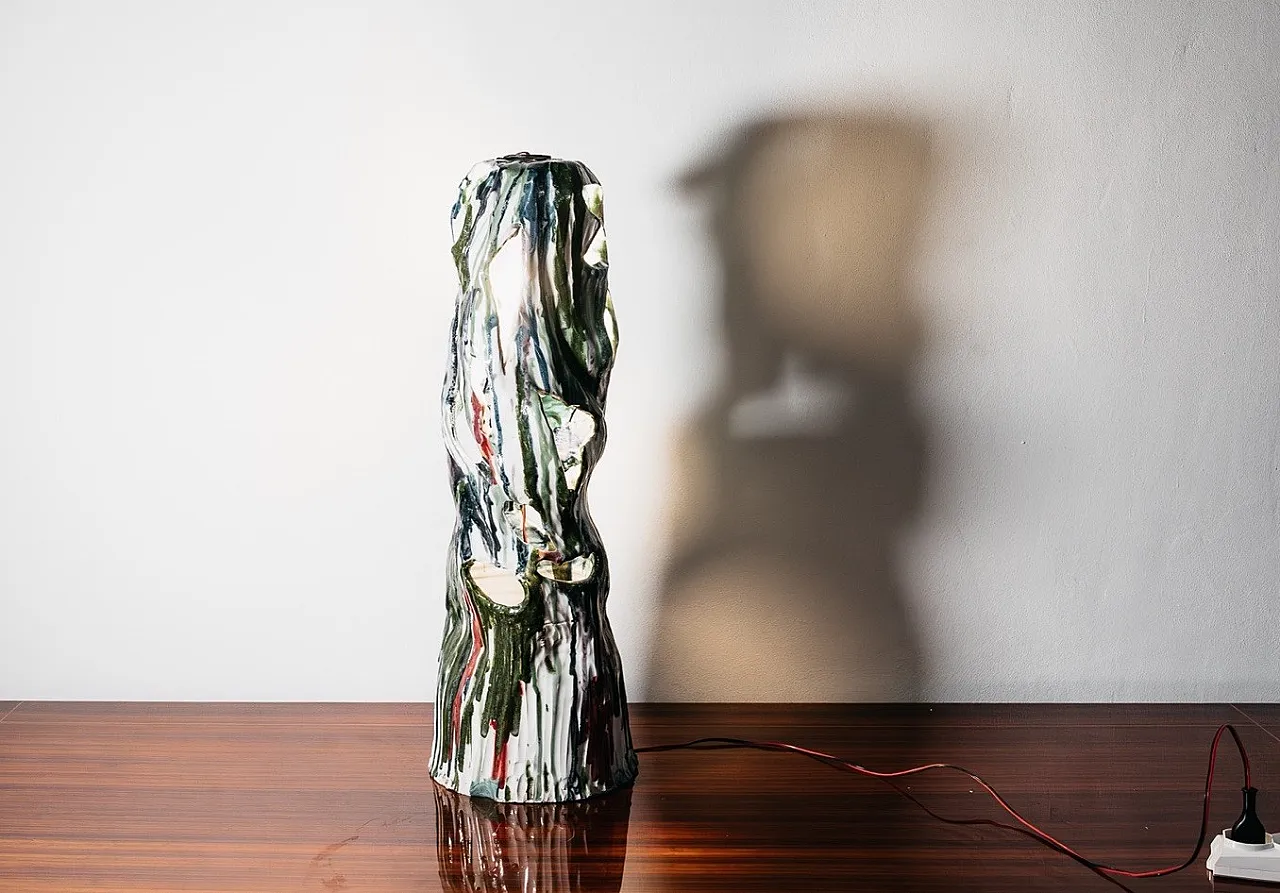 Ceramic Table/Floor Lamp Ernesto Treccani style , 70s 5
