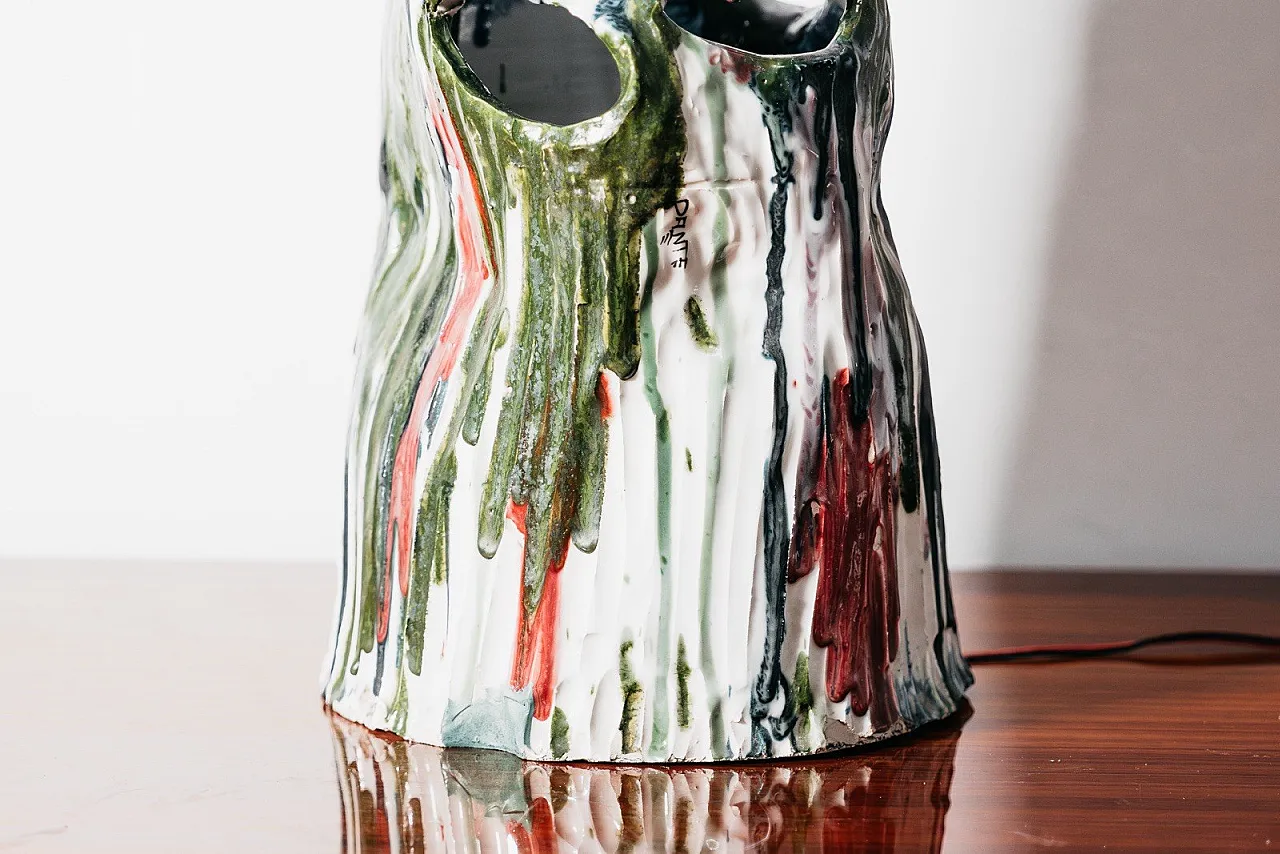 Ceramic Table/Floor Lamp Ernesto Treccani style , 70s 17