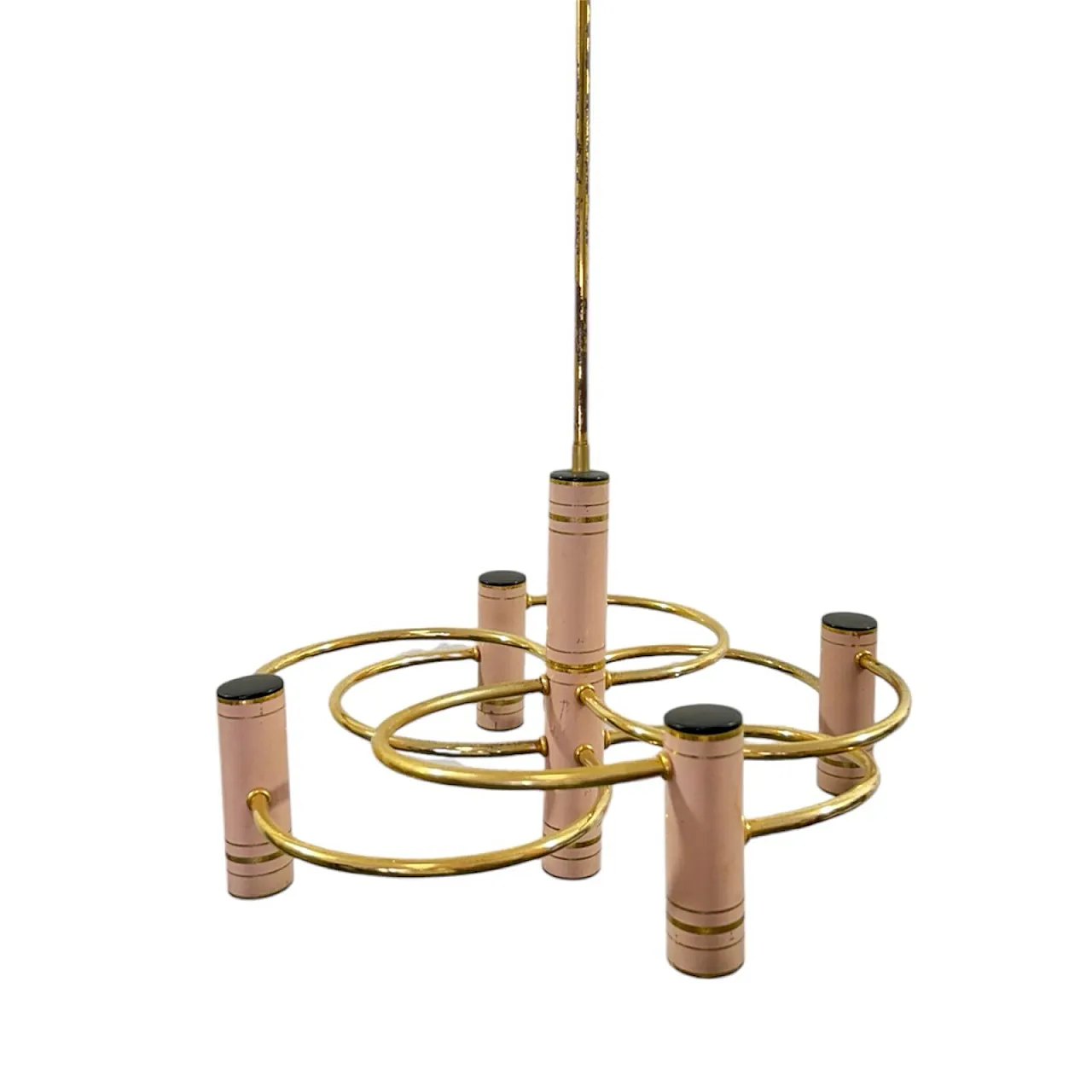 Geometric Chandelier Hollywood Regency by Gaetano Sciolari, 70s 1