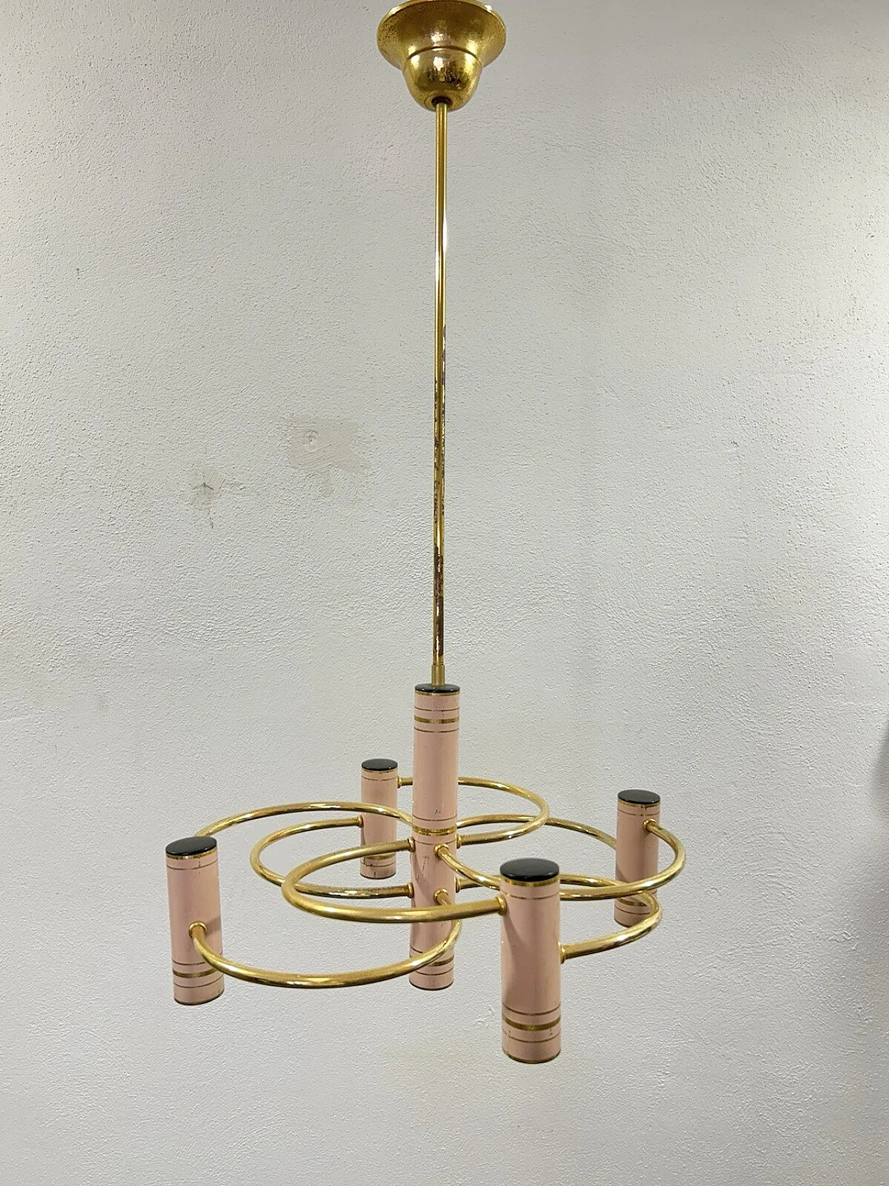 Geometric Chandelier Hollywood Regency by Gaetano Sciolari, 70s 3
