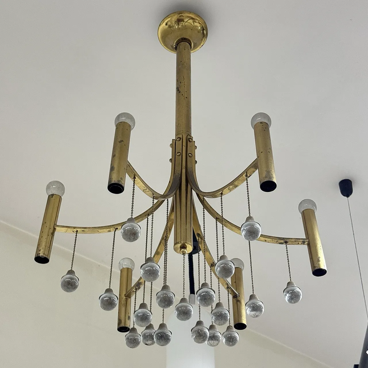 Chandelier Hollywood Regency by Gaetano Sciolari, 70s 1