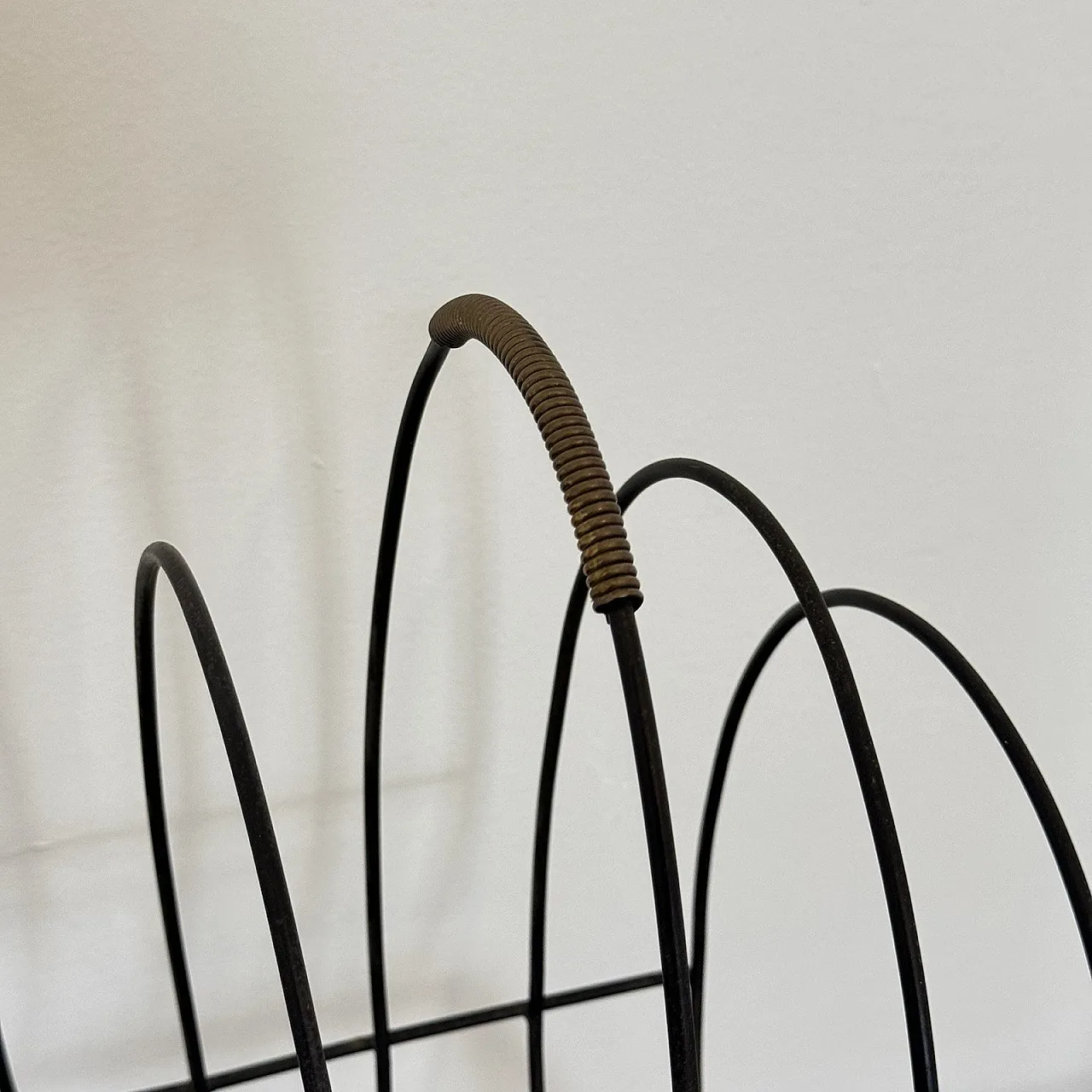 Mid-Century Iron Magazine Rack Gio Ponti Style, 1950s 5