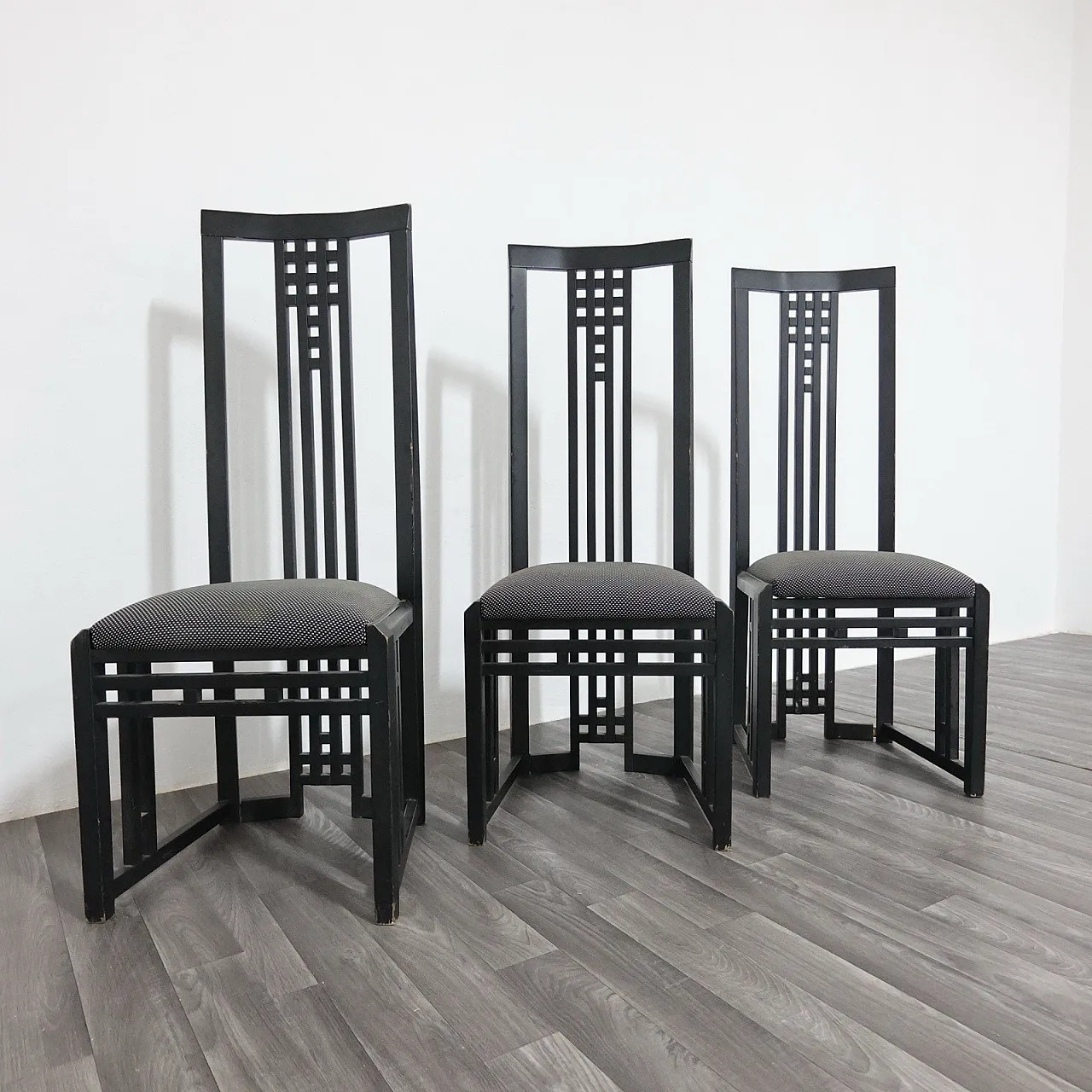 Tris Wooden Throne Chairs by Giorgetti, 1970s 1