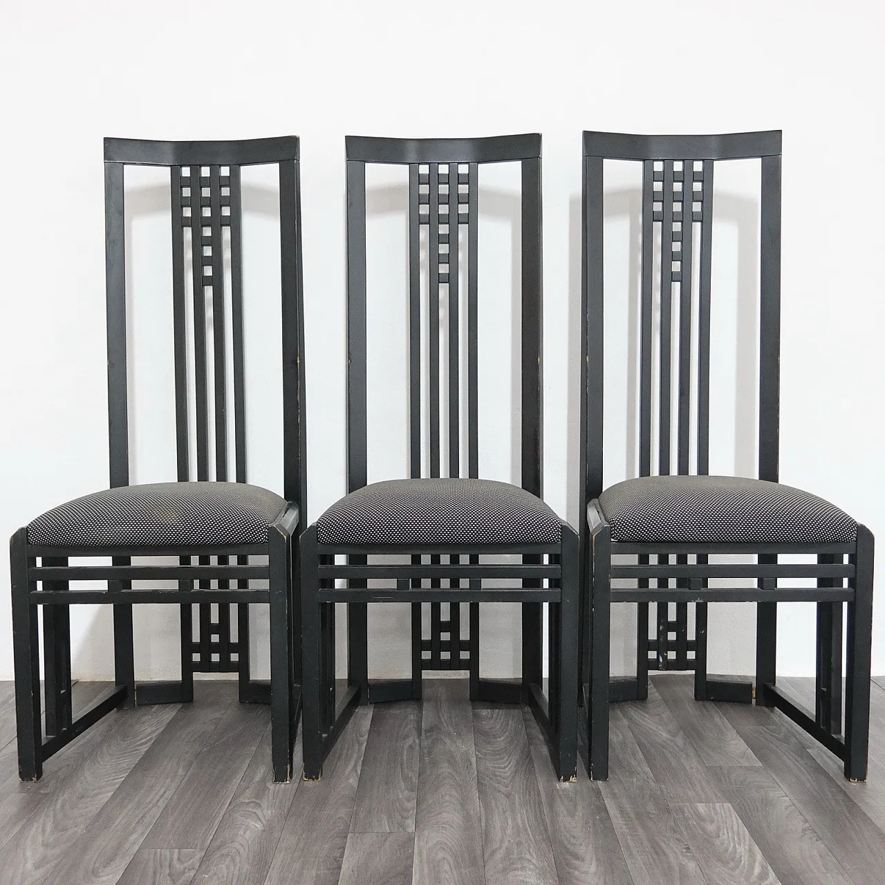 Tris Wooden Throne Chairs by Giorgetti, 1970s 2
