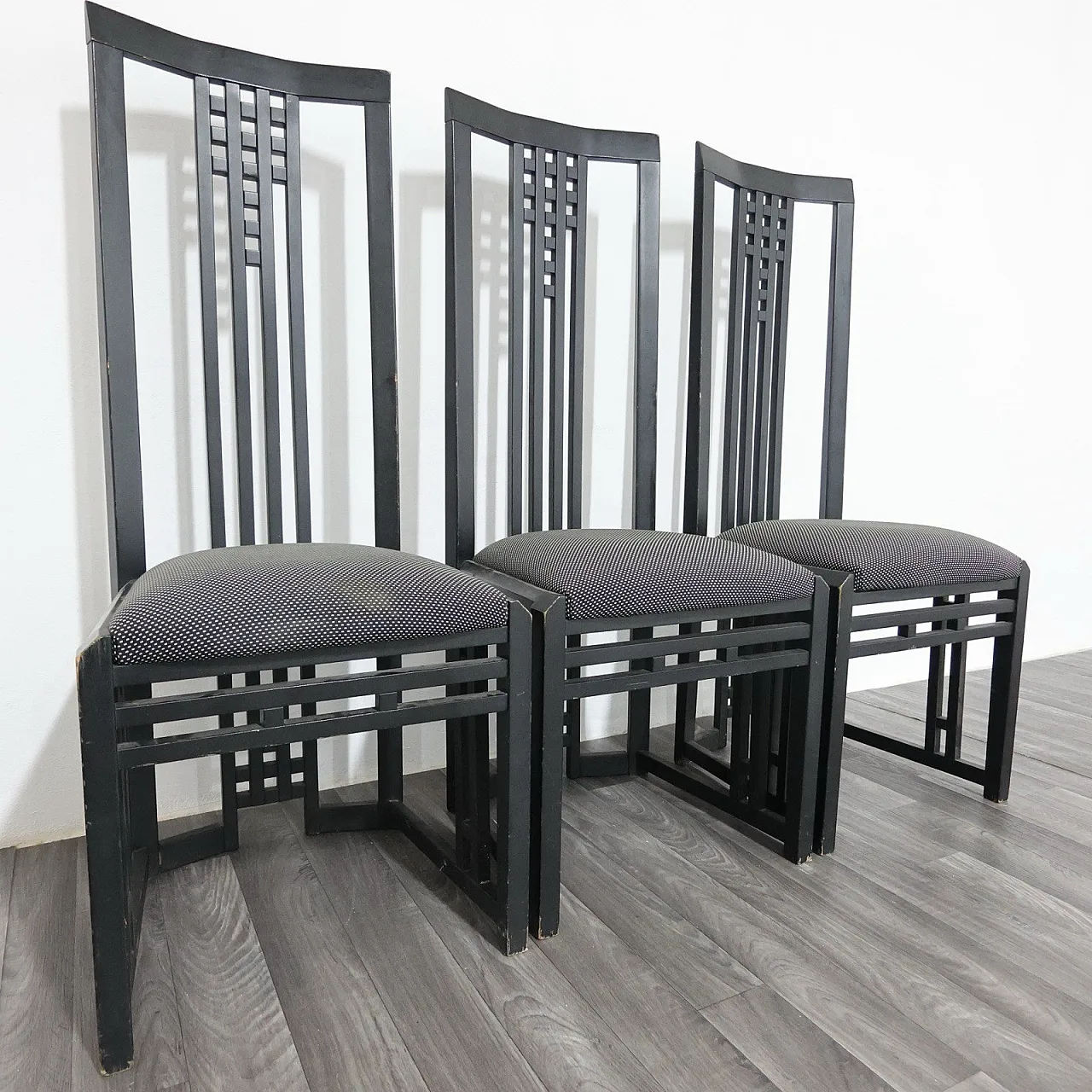 Tris Wooden Throne Chairs by Giorgetti, 1970s 11