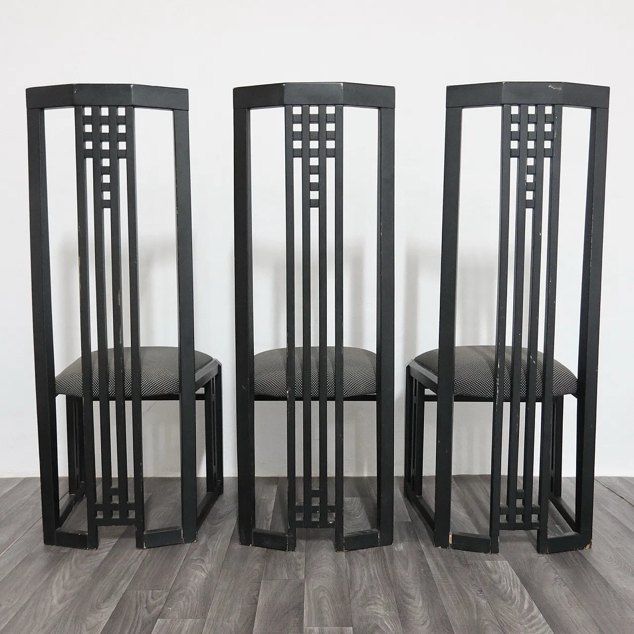 Tris Wooden Throne Chairs by Giorgetti, 1970s 12