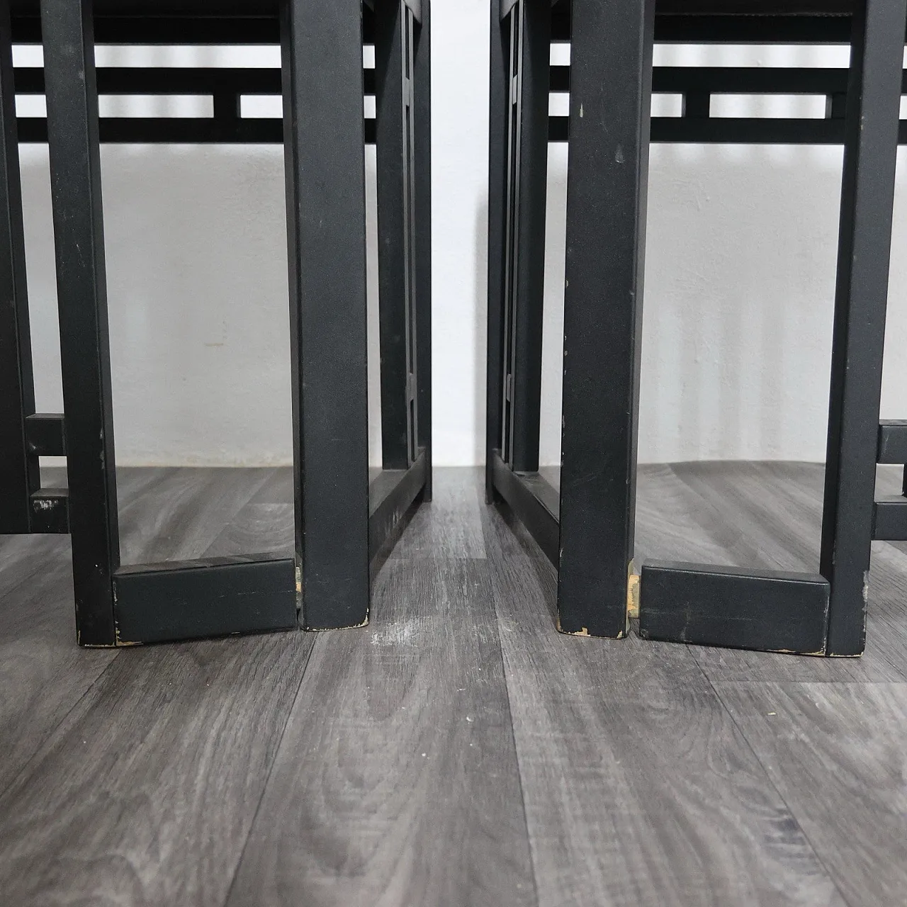 Tris Wooden Throne Chairs by Giorgetti, 1970s 13