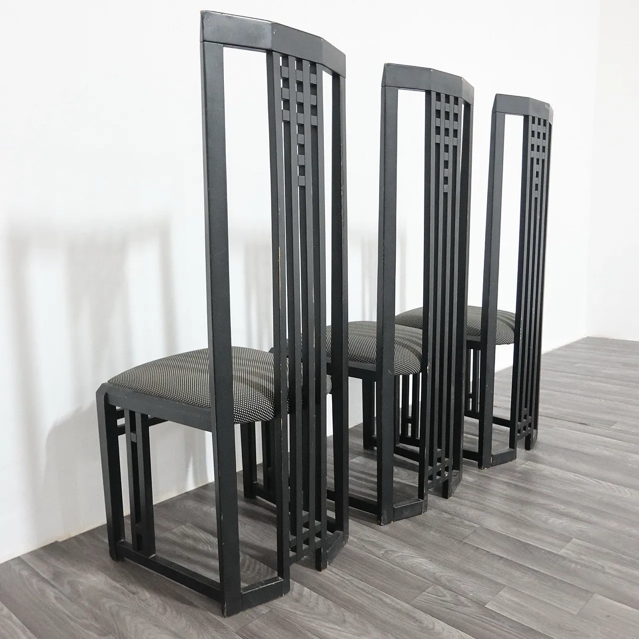 Tris Wooden Throne Chairs by Giorgetti, 1970s 18