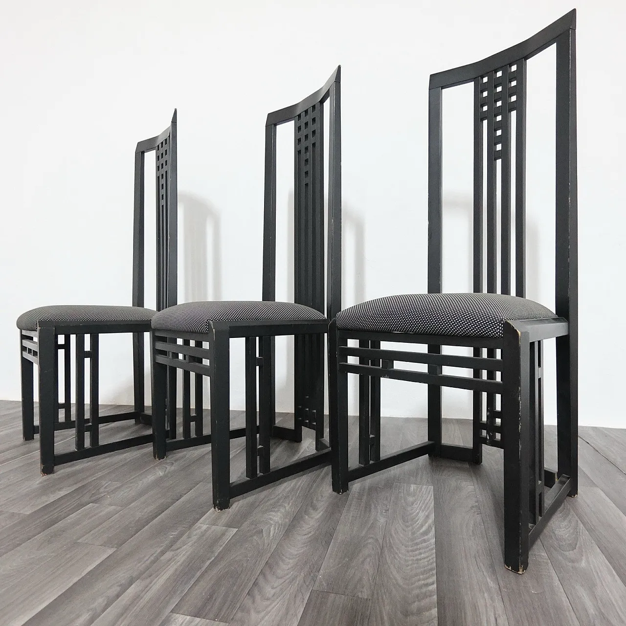 Tris Wooden Throne Chairs by Giorgetti, 1970s 21