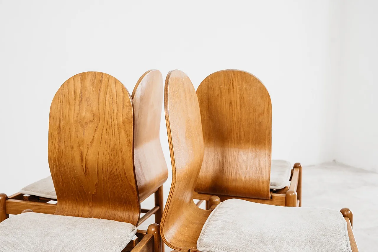 4 Dining Chairs Mid-Century Scandinavian, 1970s 15