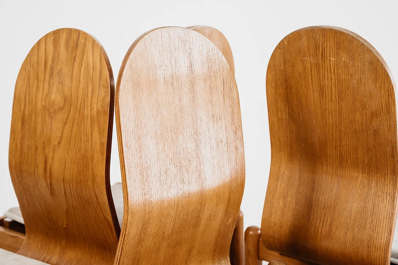 4 Dining Chairs Mid-Century Scandinavian, 1970s 16