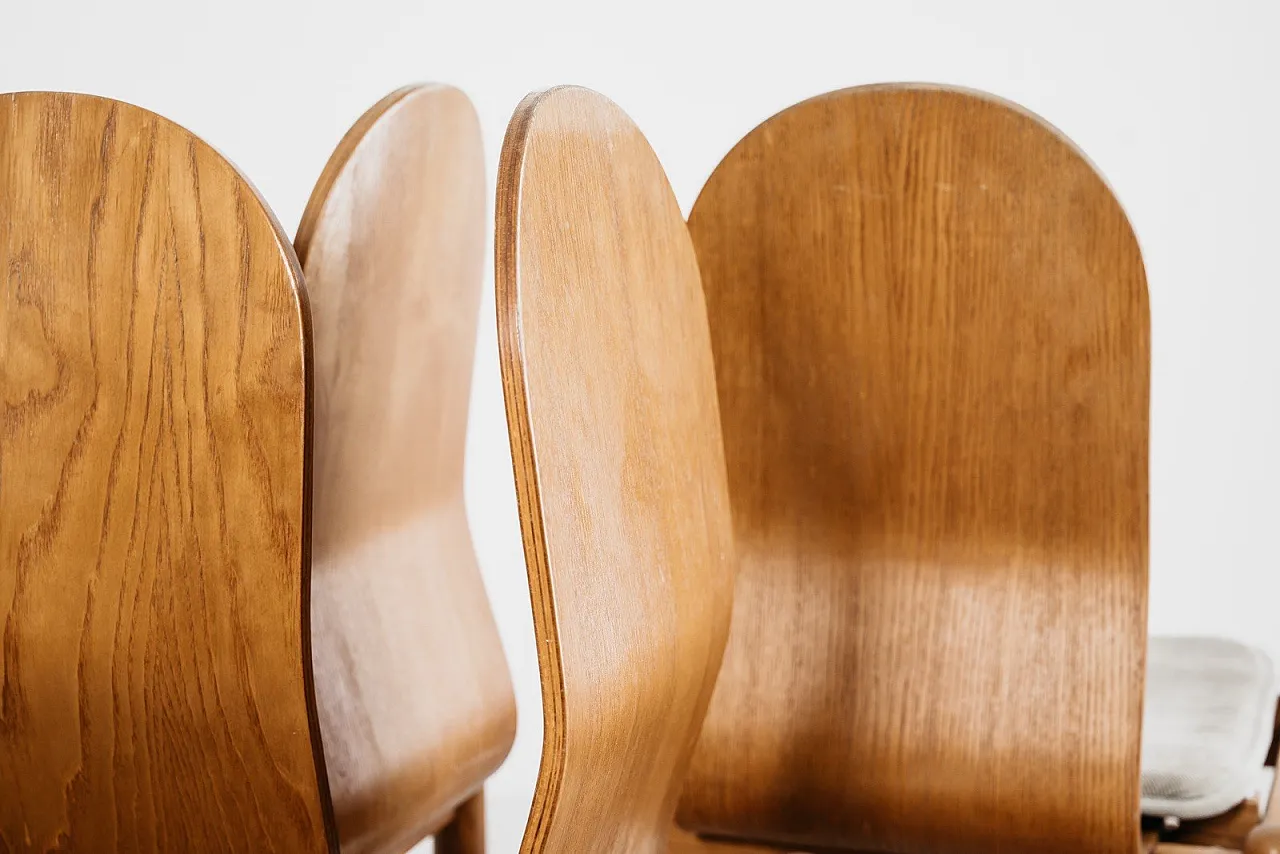 4 Dining Chairs Mid-Century Scandinavian, 1970s 17