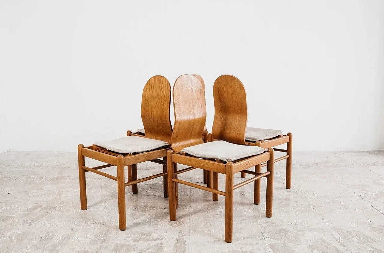4 Dining Chairs Mid-Century Scandinavian, 1970s 20