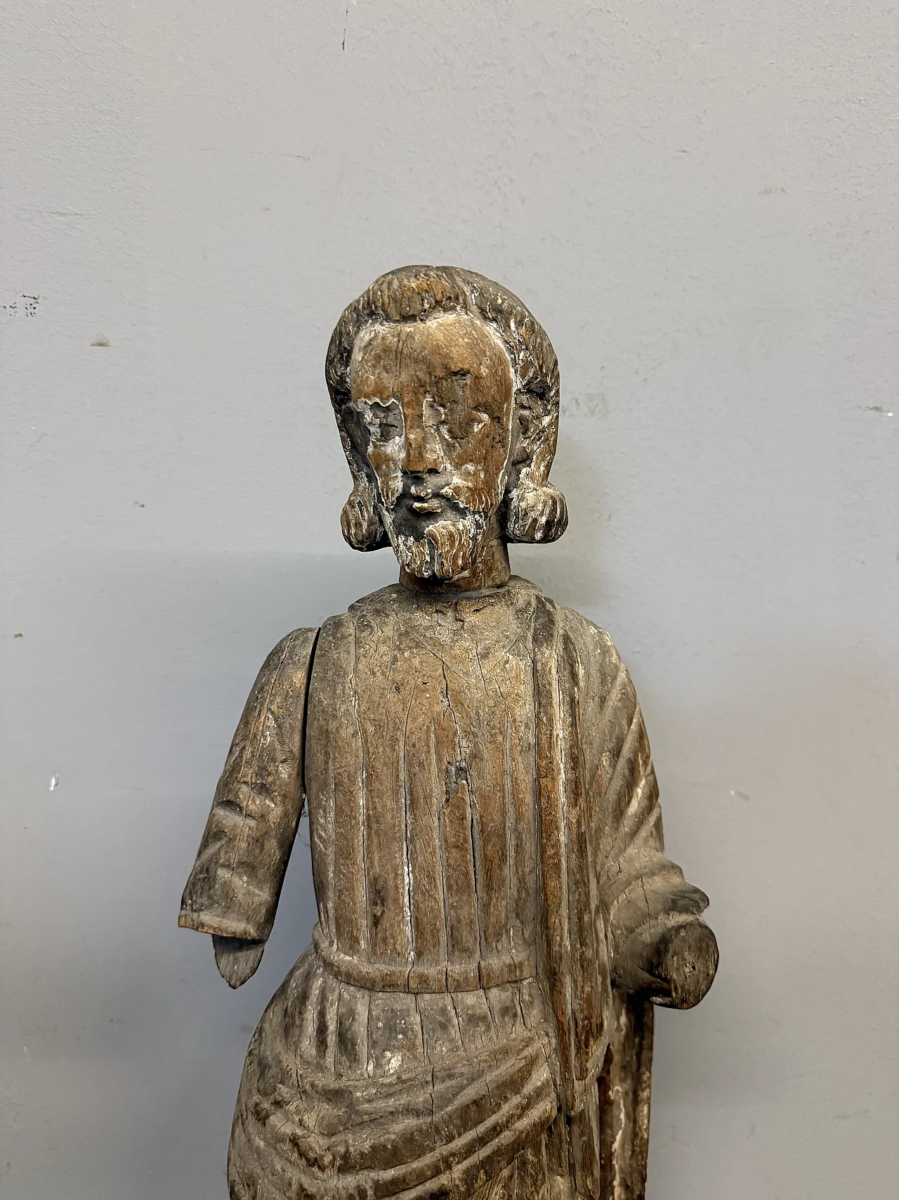 Antique wooden sculpture of Saint Joseph, 17th century, 71x32x14cm. 2
