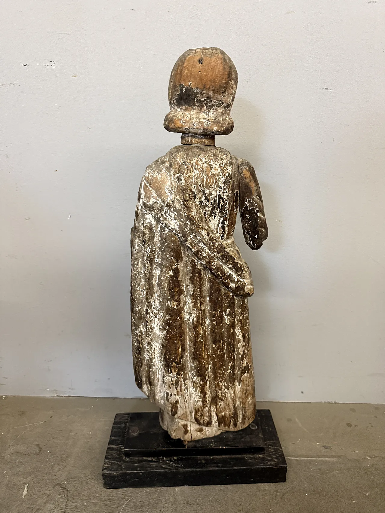 Antique wooden sculpture of Saint Joseph, 17th century, 71x32x14cm. 8