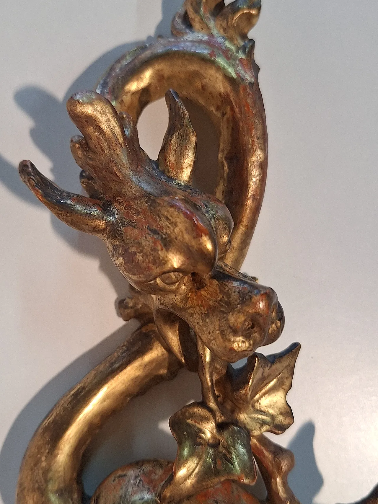 Pair of decorative elements in the shape of winged dragons, 19th c. 3